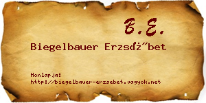 Biegelbauer Erzsébet névjegykártya